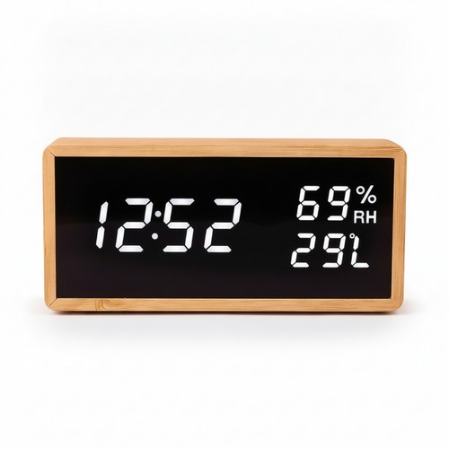Bamboo alarm clock - bamboo,