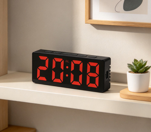 Usb chargeable led alarm clock - usb,