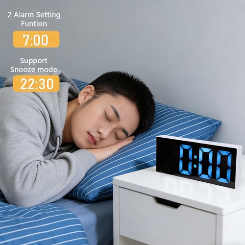 Led mirror alarm - clock, digital